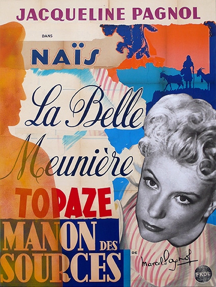 Hommage à Jacqueline Pagnol (collages et peinture sur toile) - FKDL (2015).